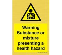 Warning Substance or mixture presenting a health hazard Sign - 50x75mm - A8P