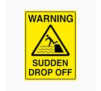 Warning sudden drop off sign warnings metal tin sign For Home Bathroom Restaurants Kitchen Garden Cave Garage Office Bar Cafe 8×12 INCH