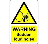 Warning Sudden Loud Noise Safety Sign - 3mm Aluminium Sign (300mm x 200mm)