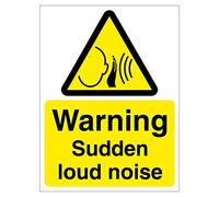 Warning sudden loud noise sign 150mm x 200mm Self adhesive vinyl sticker - Warns there may be sudden loud noise that could damage your hearing (1)