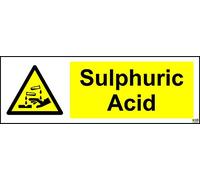 Warning Sulphuric Acid Safety Sign- 1.2mm Rigid Plastic 300mm x 100mm