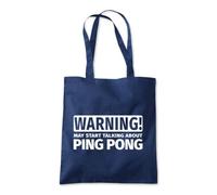 Warning Talk about Ping Pong Tote Shopping Bag 10 Litres Capacity 42 x 38cm