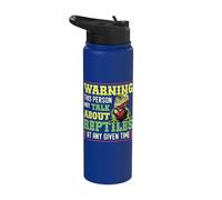 Warning Talk About Reptiles Any Time Lizard Reptile Lover Stainless Steel Insulated Water Bottle