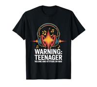 Warning Teenager Tee Volume and Attitude On Max T-Shirt