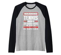 Warning Tennis Mom Hearing Protection Tennis Player Raglan Baseball Tee