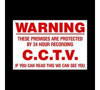 Warning these premises are protected Plastic Sign with 4 Pre-Drilled Holes - Security, Camera, Closed Circuit TV, Warning Safety (MISC90)