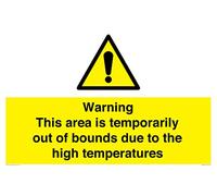 Warning This area is temporarily out of bounds due to the high temperatures Sign - 600x400mm - A.