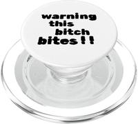 Warning This Bitch Bites Funny Sarcastic Graffiti Statement PopSockets PopGrip for MagSafe