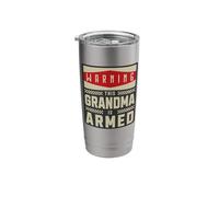 Warning This Grandma is Armed Second Amendment Humor Stainless Steel Insulated Tumbler