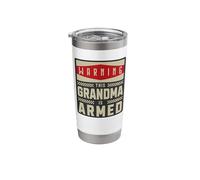 Warning This Grandma is Armed Second Amendment Humor Stainless Steel Insulated Tumbler