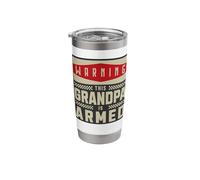 Warning This Grandpa is Armed Second Amendment Humor Stainless Steel Insulated Tumbler