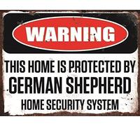 Warning This Home Is Protected By German Shepherd Home Security System Small Metal Wall Plate