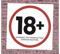 Warning This Product May Contain Nicotene Sign Self Adhesive Gloss Sticker 300mm x 300mm