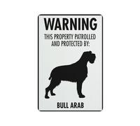 Warning This Property Patrolled And Protected By Bull Arab Sign Sign, 8 X 12 Grade Reflective Sheeting Rust Free Aluminum, Weather Resistant, Waterproof, Easy To Mount