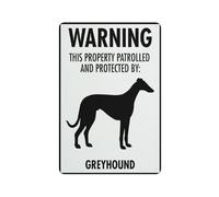 Warning This Property Patrolled And Protected By Greyhound Sign Sign, 8 X 12 Grade Reflective Sheeting Rust Free Aluminum, Weather Resistant, Waterproof, Easy To Mount