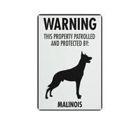 Warning This Property Patrolled And Protected By Malinois Sign Safe Sign, Signs Outdoor, 12 X 8 In, Sign For Home, Business, Driveway Alert