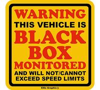 Warning This Vehicle Is Black Box Monitored Warning Car Van Insurance Young Driver Vinyl Stickers by Ellis Graphix