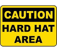 Warning Tin Sign Caution Hard Hat Area for Home Coffee Bar Wall Decor