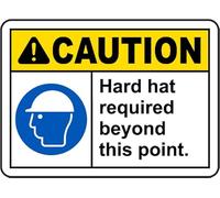 Warning Tin Sign Caution Hard Hat Required Beyond This Point.2 for Home Coffee Bar Wall Decor
