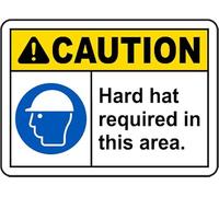 Warning Tin Sign Caution Hard Hat Required in this Area. for Home Coffee Bar Wall Decor