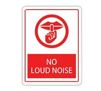 Warning Tin Sign No Loud Noise Outdoor Durable Yard Sign UV Protected Waterproof Fade Resistance Patio Metal Wall Decorative for Parking Lot Office 16x12in