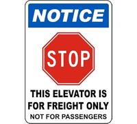 Warning Tin Sign Notice This Elevator Is For Freight OnlyFor Passengers for Home Coffee Bar Wall Decor