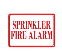 Warning Tin Sign Sprinkler Fire Alarm Outdoor Durable Tin Aluminum Sign UV Protected Waterproof Fade Resistance Signs Easy to Mount for Outdoors 10x14in