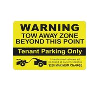 Warning Tow Away Zone Beyond This Point Tenant Parking Only Sign Sign, 8 X 12 Grade Reflective Sheeting Rust Free Aluminum, Weather Resistant, Waterproof, Easy To Mount