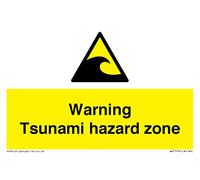 Warning Tsunami hazard zone Sign - 150x100mm - A6L