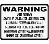 Warning Under Texas Law（Chapter 87，Civil Practice And Remedies Code） Decor Aluminum Wall Office Signs For Outdoor & Indoor Sign Metal Tin Sign 8X12 Inch