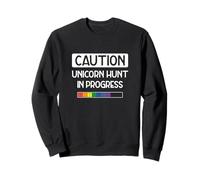 Warning Unicorn Hunt In Progress Polyamory Unicorn Hunter Sweatshirt