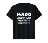 Warning Unicorn Hunt in Progress Polyamory Unicorn Hunter T-Shirt