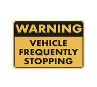 Warning Vehicle Frequently Stopping Sign 8X12 Inch Rust Free Aluminum Easy To Read & Sturdy KeepOutdoor Metal Signs For Home Farm Yard
