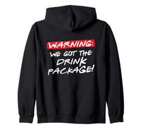 Warning We Got the Drink Package, Funny Couples Group Cruise Zip Hoodie