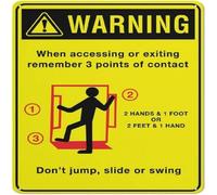 Warning When Accessing Or Exiting Remember 3 Points Of Contact Metal Tin Sign Aluminum Warning Signs For Indoor & Outdoor Yard Lawn Sign Home Decor 8x12 inch