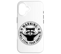 Warning Will Steal Your Snacks Raccoon Humor Case for iPhone 16