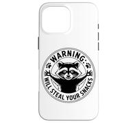 Warning Will Steal Your Snacks Raccoon Humor Case for iPhone 16 Pro Max