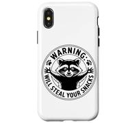 Warning Will Steal Your Snacks Raccoon Humor Case for iPhone X/XS