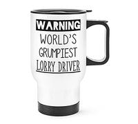 Warning World's Grumpiest Lorry Driver Travel Mug Cup with Handle