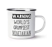 Warning World's Grumpiest Vegetarian Enamel Mug Cup