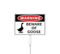 Warning Yard Sign Beware Geese Goose CAUTION Metal Sign for Outdoor 20x30cm With 32cm Stake, Sturdy and Strong Aluminum Rust Free Weatherproof Easy Install