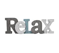 Waroom Home Rustic Wooden Relax Decor Sign, Decorative Block Word Sign, Hanging Wooden Cutout Letters Wall Decor, 15.75 x 5 inches, Grey Wood