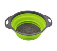 WaroomJILIMI Collapsible Silicone Colander Folding Kitchen Silicone Strainer Fruit Vegetable Strainer Creative Foldable Durable Kitchen Craft (Small,Green)