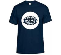 Warp Records T-Shirt Men's Funny Dj Rave Earth Globe Music Electronicas Tee Top(Navy,M)