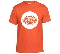 Warp Records T-Shirt Men's Funny Dj Rave Earth Globe Music Electronicas Tee Top(Orange,L)