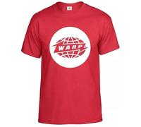 Warp Records T-Shirt Men's Funny Dj Rave Earth Globe Music Electronicas Tee Top(Red,M)