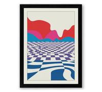 Warped Landscape Forms Abstract Framed Wall Art Print A2 (59.4×42cm) Black, Wall Decor for Living Room, Bedroom, Office & Home, Ready to Hang, Art Gift