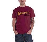 Warped Logo T Shirt Marvel Red XXL