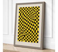 Warped Perspective Geometric Canvas Wall Art Print 36x24 Inch (91 x 61 cm)