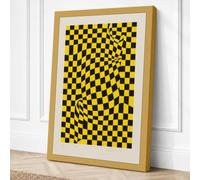 Warped Perspective Geometric Canvas Wall Art Print 36x24 Inch (91 x 61 cm)